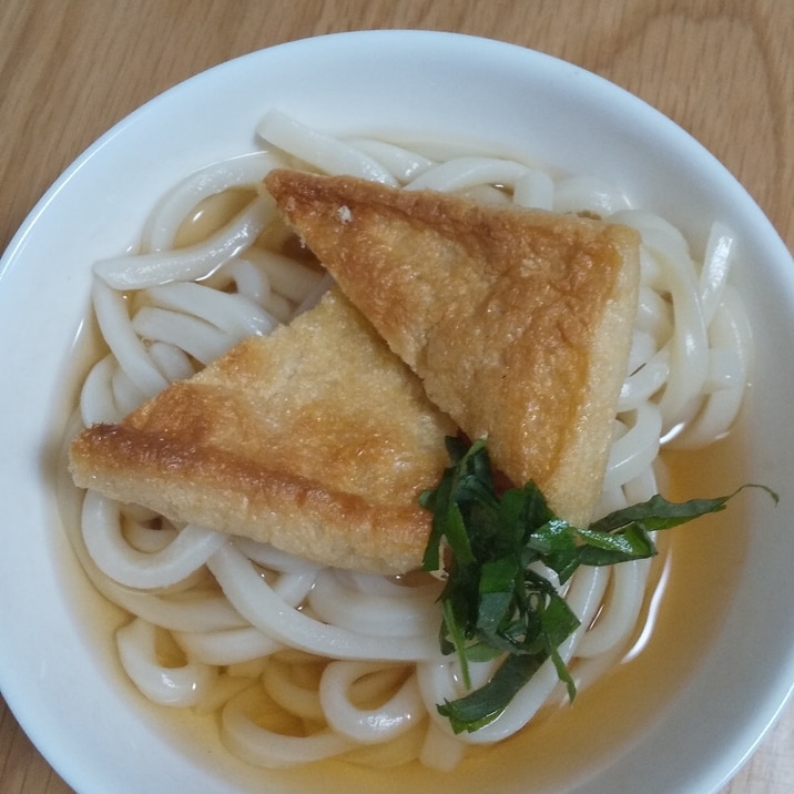 レンジとトースターで♪大葉のきつねうどん